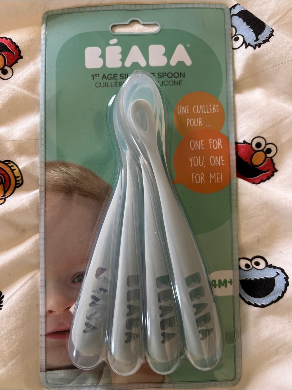BÉABA Baby Silicone Feeding Spoons - White (Set of 4)